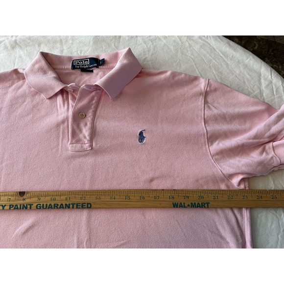 Polo Ralph Lauren Golf Shirt Classic Mens Large Pink w/Blue Pony Short Sleeve - Picture 7 of 10